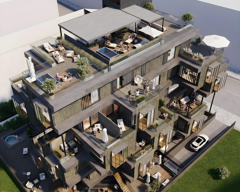 Exterior con personas